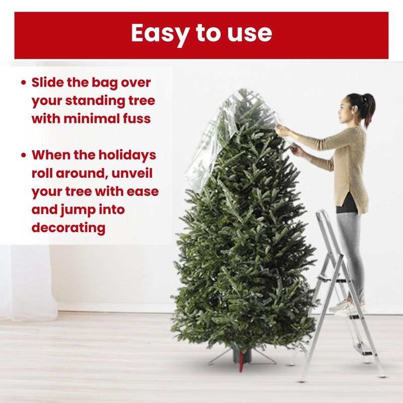 VicMore Christmas Tree Disposal Bag 9x6 ft Clear Plastic â€“ Heavy-Duty, Tear-Resistant & Odorless Polyethylene for Real or Artificial Xmas Tree Removal, Storage & Moving - Image 5